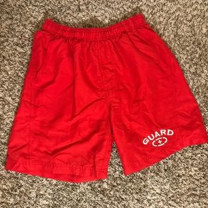 Bright Red Guard trunks
